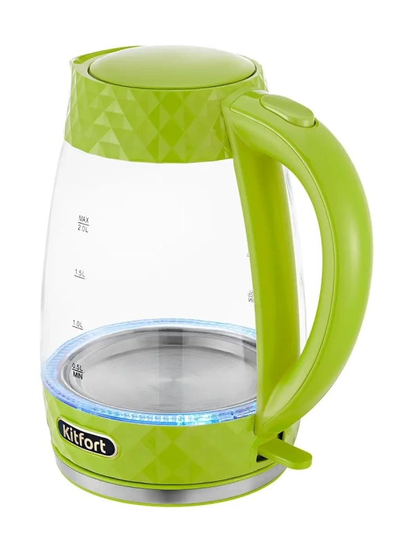 Чайник электрический стеклянный с подсветкой КТ-6123 - 2 л