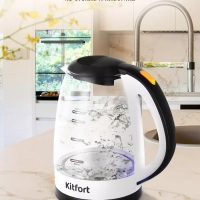 Чайник электрический стеклянный КТ-6637 - 1.7 л Чайник электрический стеклянный КТ-6637 - 1.7 л