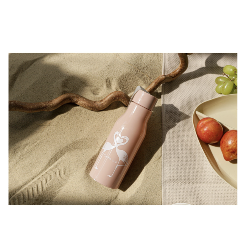 Бутылка для воды пластиковая &laquo;Фламинго&raquo;, 450 мл, цвет розовый