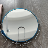 Зеркало настольное - подвесное &laquo;Круг&raquo;, двустороннее, с увеличением, d зеркальной поверхности 16 см, цвет серебристый