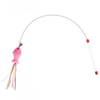 Удочка дразнилка для кошек металлическая с мягкой рыбкой Удочка дразнилка для кошек металлическая с мягкой рыбкой