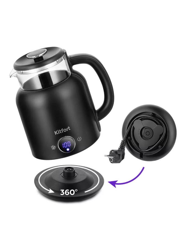 Чайник электрический с терморегулятором КТ-6725 - 1,5 л