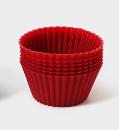 Набор форм для выпечки Доляна &laquo;Риб.Круг&raquo;, силикон, 7&times;3,3 см, 6 шт, цвет малиновый