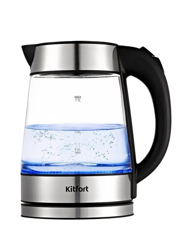 Чайник электрический стеклянный с подсветкой КТ-6118 - 1.7 л