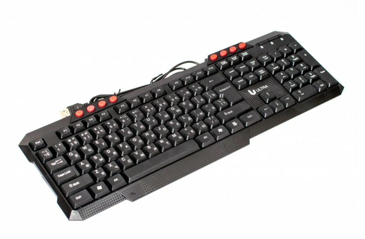Проводная клавиатура, USB, черная, ULTRA-909 Проводная клавиатура, USB, черная, ULTRA-909