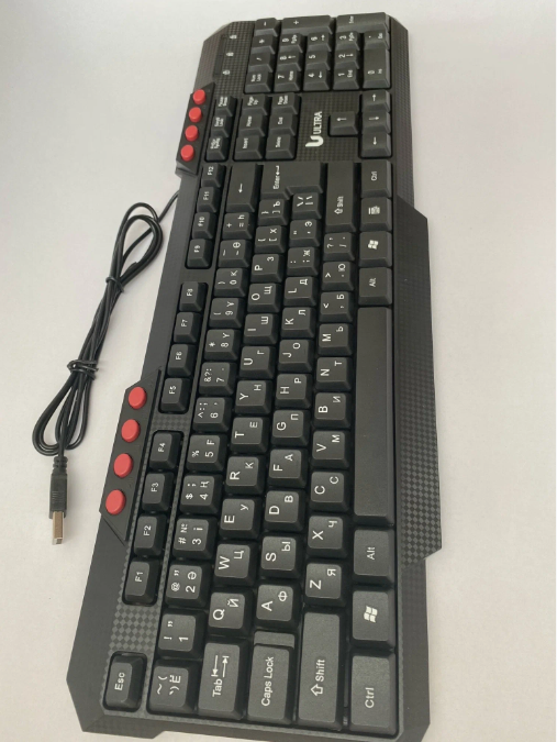 Проводная клавиатура, USB, черная, ULTRA-909 Проводная клавиатура, USB, черная, ULTRA-909