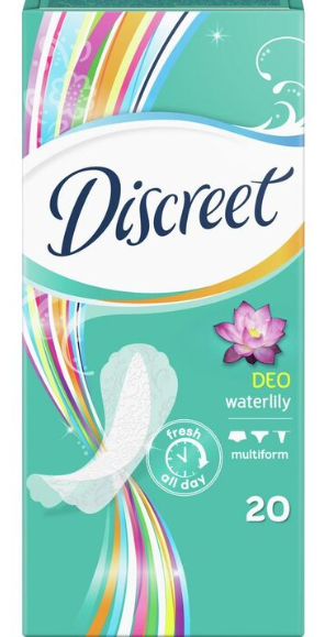 Прокладки ежедневные DISCREET Multiform Deo Water Lily, 20шт