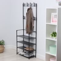 Обувница полка - вешалка напольная для прихожей четырехъярусная