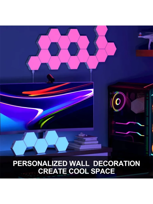 Светодиодный светильник RGB Соты 12 штук с пультом управления и Wi-Fi