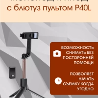 Монопод-трипод с блютуз пультом P40L черный