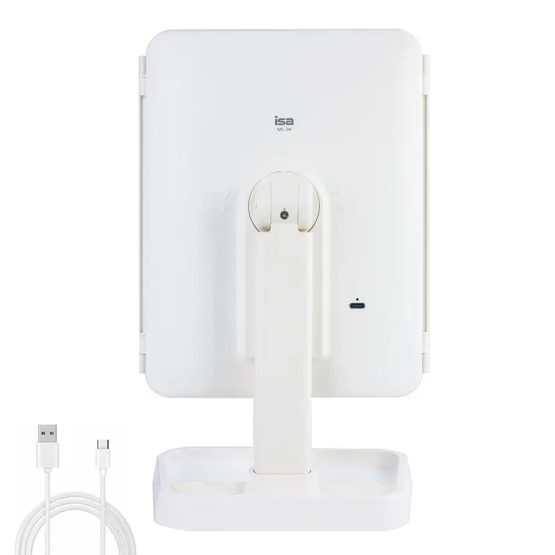 Настольное зеркало для макияжа с подсветкой ML-04 ISA белое