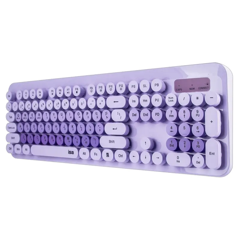 Комплект беспроводная клавиатура + мышь ISA KB-09 фиолетовая