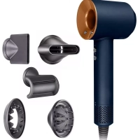 Набор фен SUPER HAIR DRYER Синий с золотом (6 в 1)
