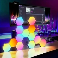 Светодиодный светильник RGB Соты 12 штук с пультом управления и Wi-Fi