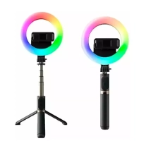 Селфи кольцо-трипод с пультом MJ07 RGB