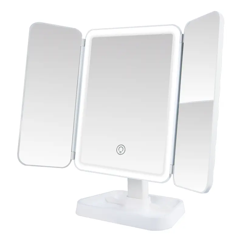 Настольное зеркало для макияжа с подсветкой ML-04 ISA белое