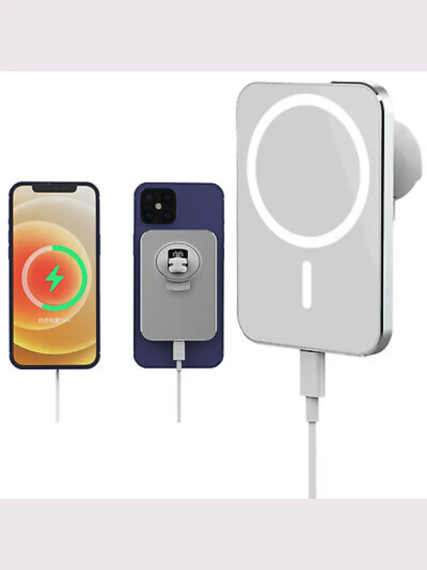 Беспроводная зарядка 15W + Автомобильный держатель магнитный белый Беспроводная зарядка 15W + Автомобильный держатель магнитный белый