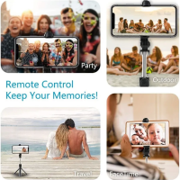 Монопод-трипод с блютуз пультом P20 черный