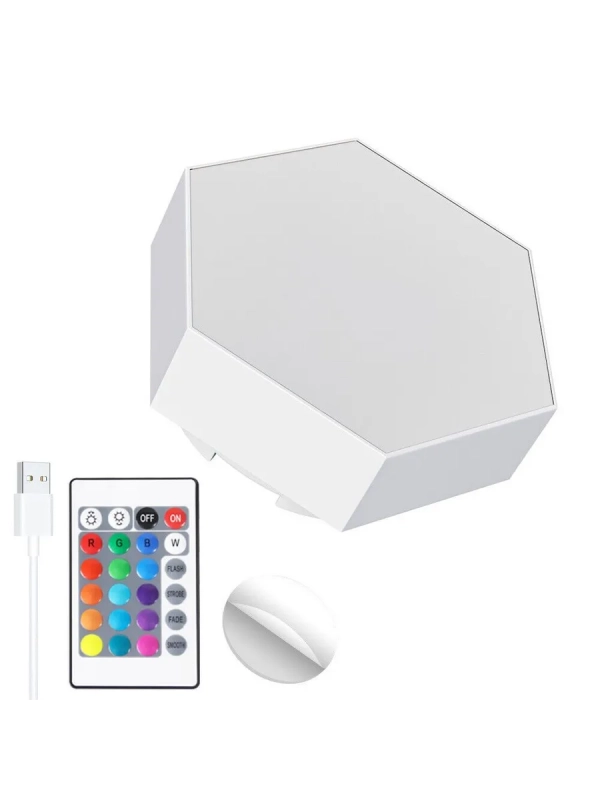 Светодиодный светильник RGB Соты 12 штук с пультом управления и Wi-Fi