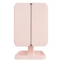 Настольное зеркало для макияжа с подсветкой ML-04 ISA розовое