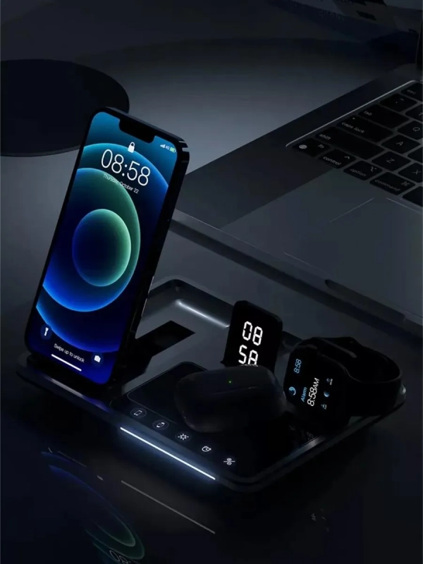 Беспроводное зарядное устройство 4in1 R11 серый