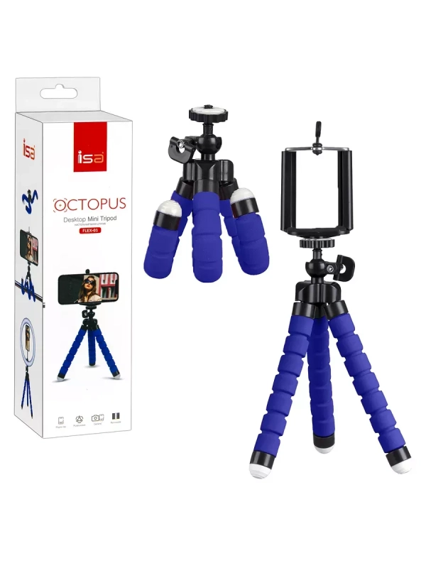 Настольный мини-штатив FLEX-01 ISA синий