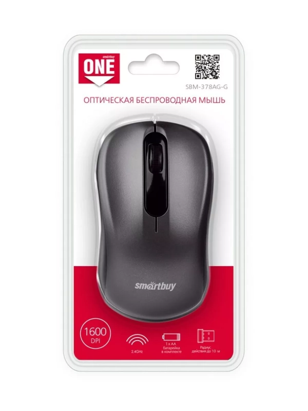 Мышь беспроводная Smartbuy ONE 378 серая (SBM-378AG-G) / 40 Мышь беспроводная Smartbuy ONE 378 серая (SBM-378AG-G) / 40