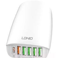 Переходник СЗУ на 5 USB + Type-C 65 WA6573C LDNIO