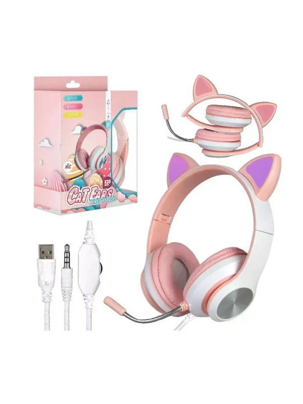 Наушники игровые X30 розовые