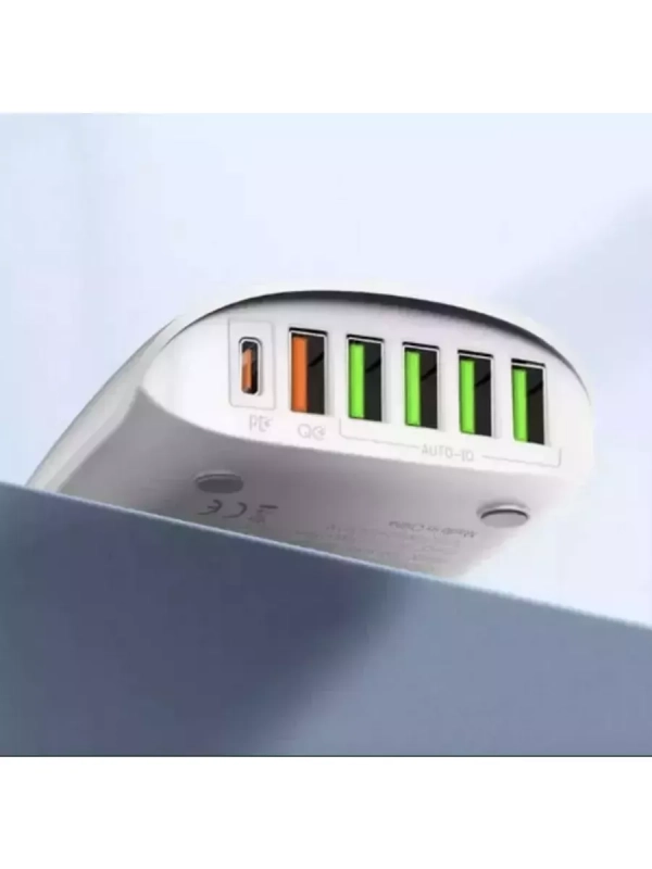 Переходник СЗУ на 5 USB + Type-C 65 WA6573C LDNIO