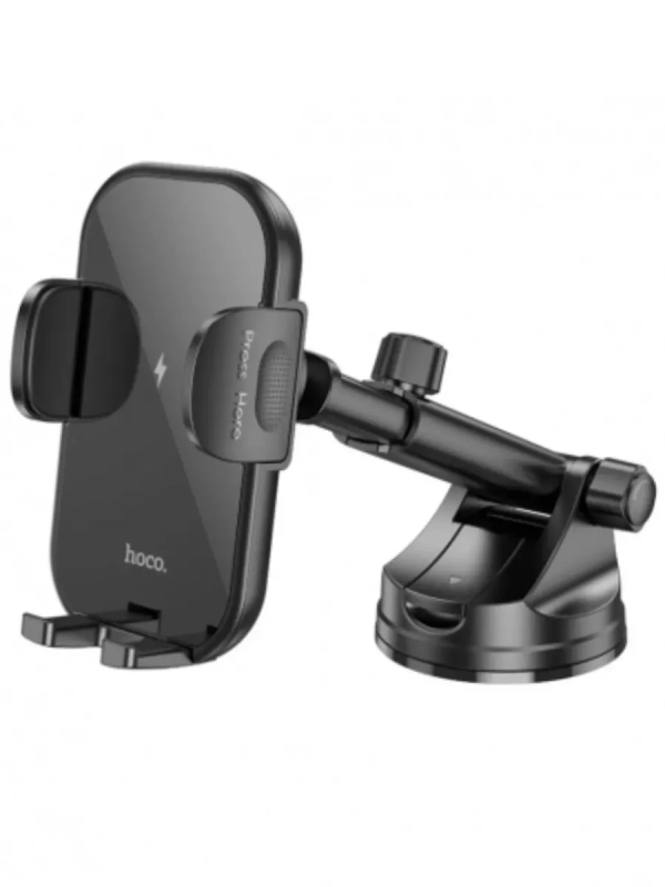 Автодержатель HW5 с беспроводной зарядкой HOCO черный