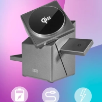 Беспроводная зарядка магнитная Qi2 15W 3в1 MC-Qi2 ISA