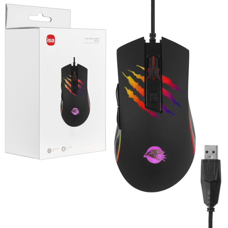 Мышь игровая проводная с подсветкой GM-6 ISA черная Мышь игровая проводная с подсветкой GM-6 ISA черная
