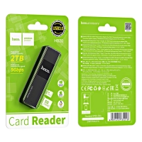 Картридер HB20 2 в 1 USB 3.0 HOCO черный