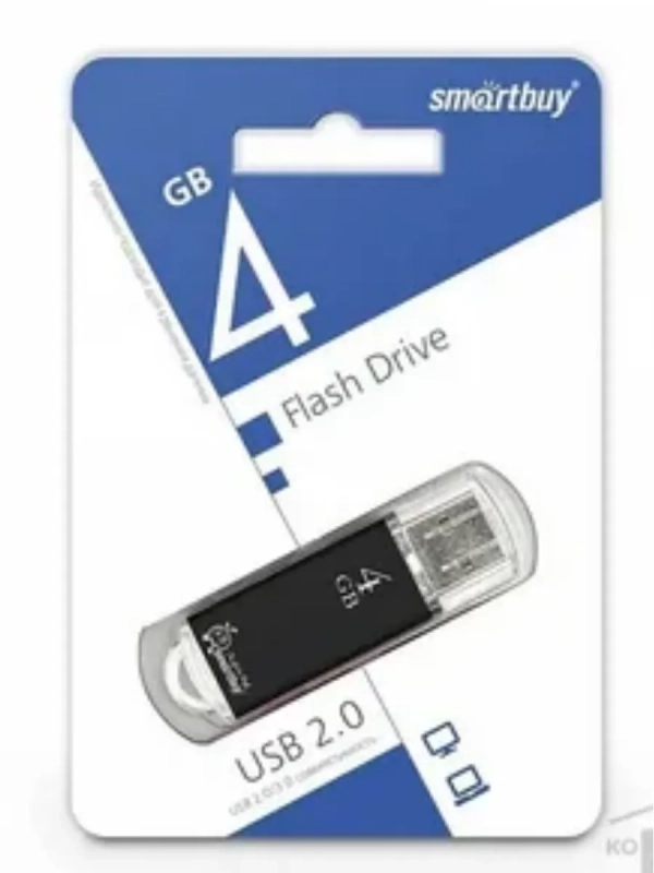 USB накопитель 4 GB Smart Buy V-Cut Black