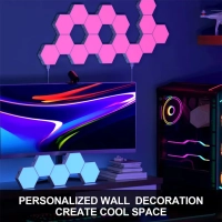 Светодиодный светильник RGB Соты 12 штук с пультом управления и Wi-Fi