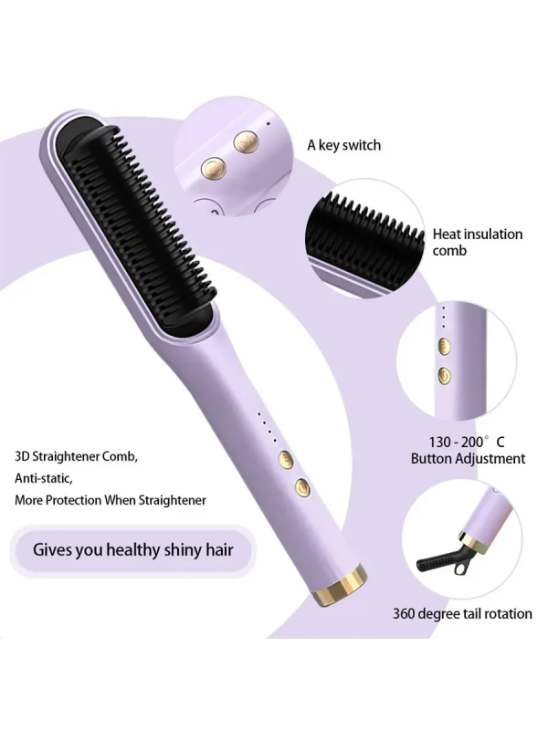 Расческа для выпрямления волос ZF24-1 сиреневый