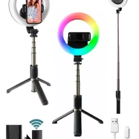 Селфи кольцо-трипод с пультом MJ07 RGB