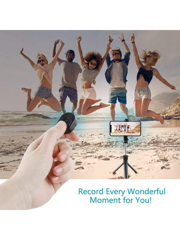 Монопод-трипод с блютуз пультом P20 черный