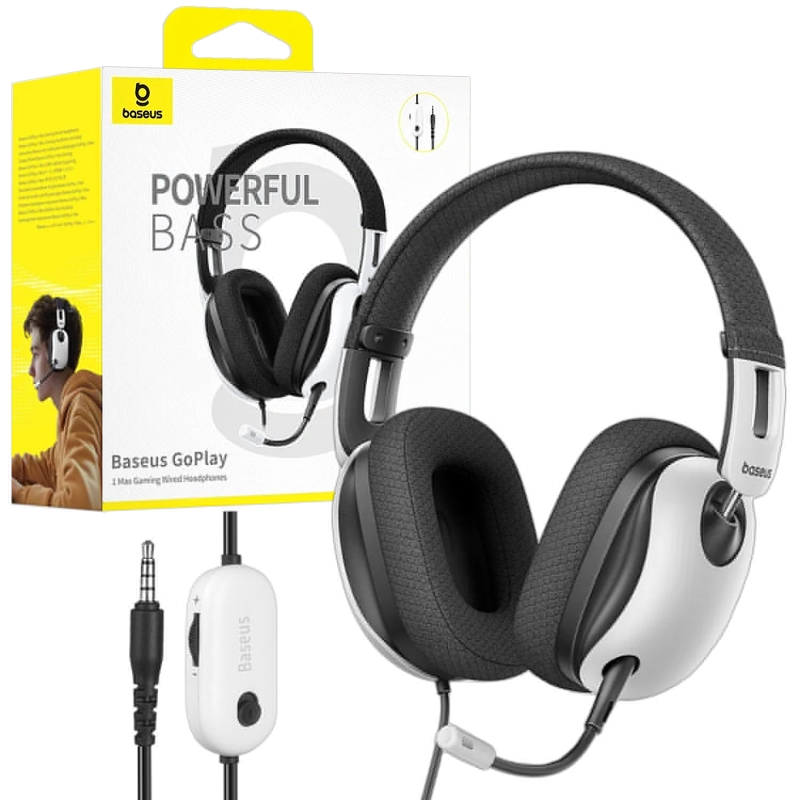 Проводные игровые наушники Baseus GoPlay 1 Max Moon White A00181002213-00 (Jack 3.5)