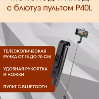 Монопод-трипод с блютуз пультом P40L черный