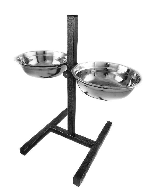 Миски полукруглые металлические для животных на подставке 2х2,8 л
