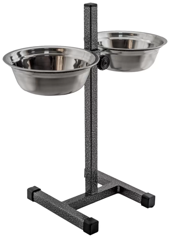 Миски полукруглые металлические для животных на подставке 2х0,35 л