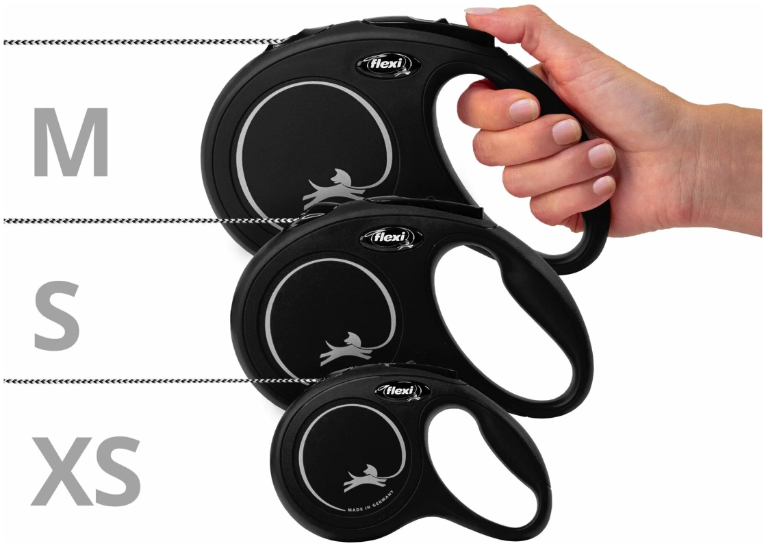 Поводок-рулетка Flexi Black Design cord XS 3m 8 kg black