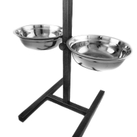 Миски полукруглые металлические для животных на подставке 2х2,8 л