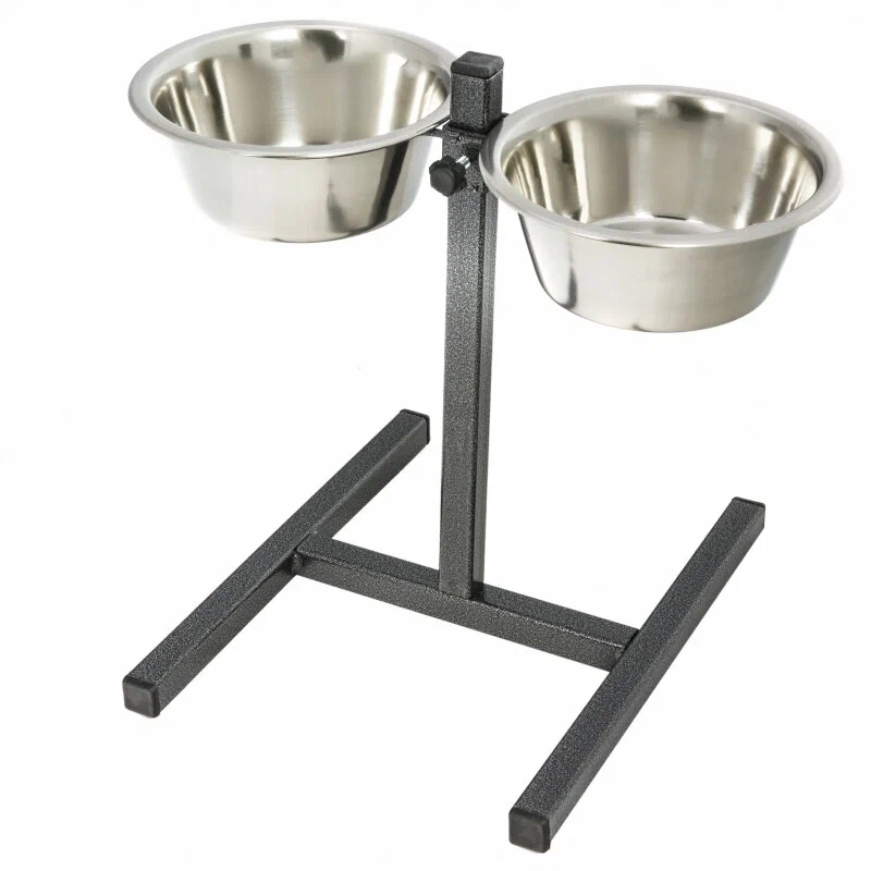 Миски конусные металлические для животных на подставке 2х0,5 л