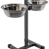 Миски полукруглые металлические для животных на подставке 2х4,7 л