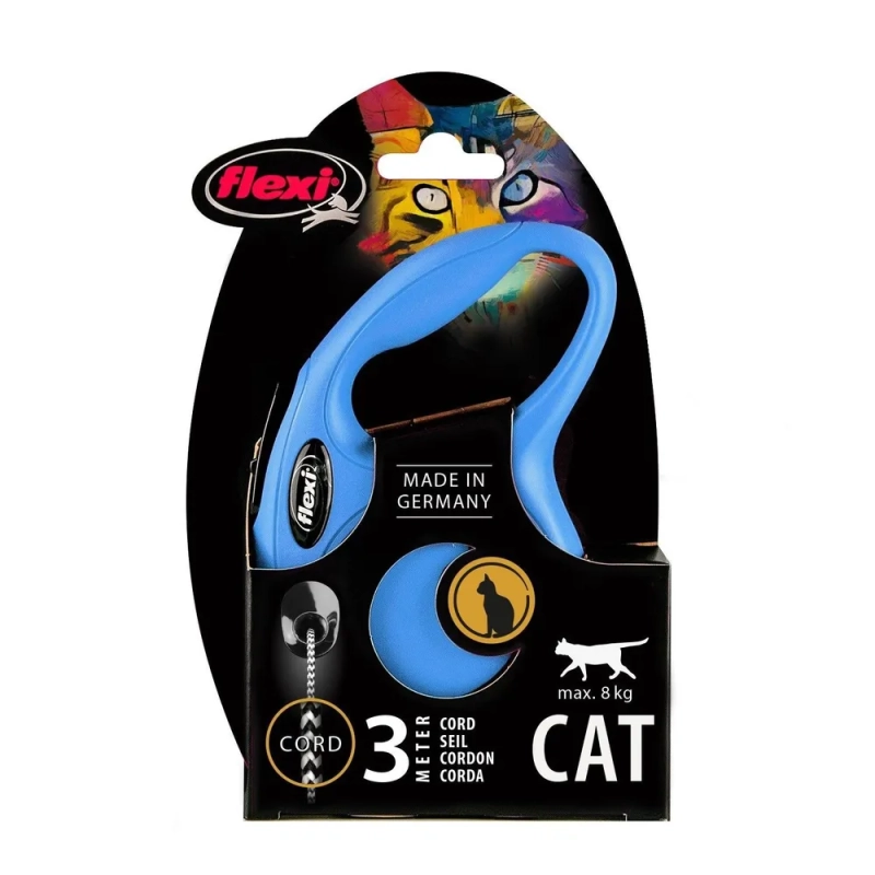 Поводок-рулетка Flexi Black Design cord XS 3m 8 kg blue