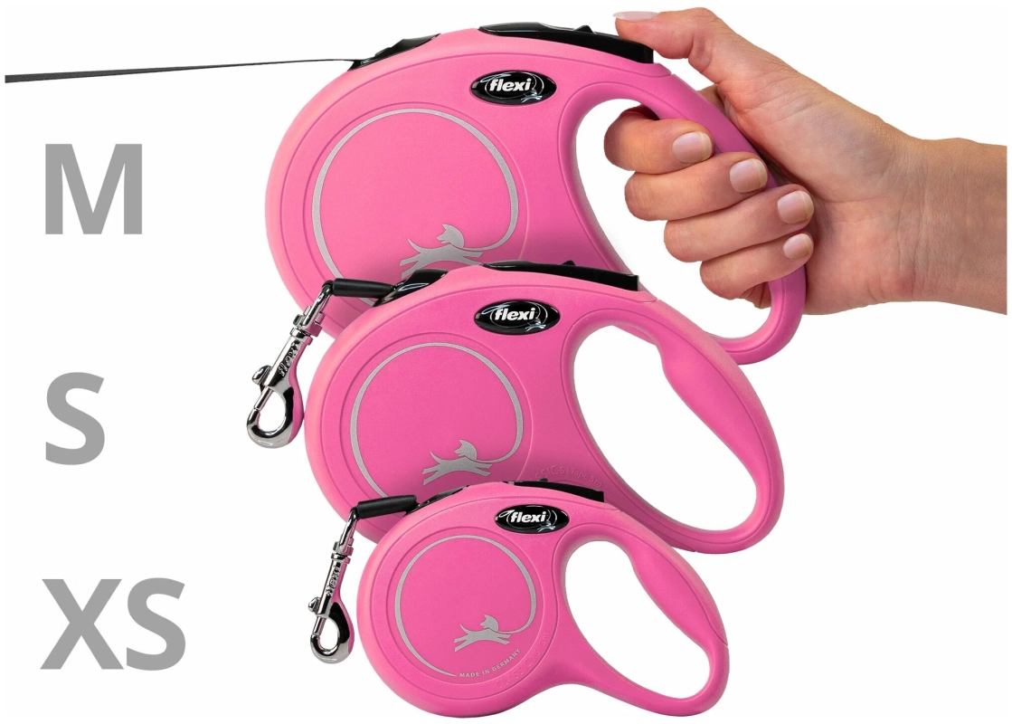 Поводок-рулетка Flexi Black Design cord XS 3m 8 kg pink