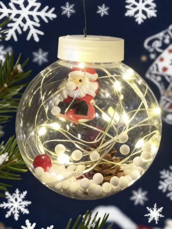 Новогодняя гирлянда с шариками "Дед Мороз"